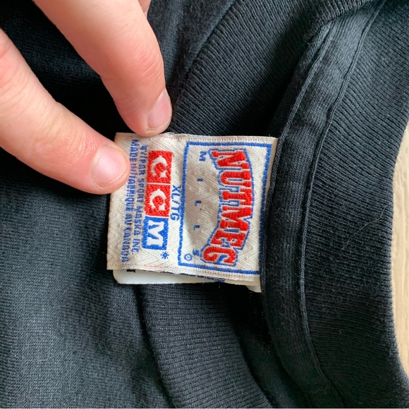 Men's Large Montreal Canadians Black T-Shirt Nutmeg Mills NHL XL - Picture 7 of 11